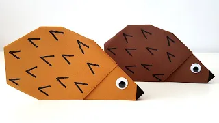 Оригами ЕЖИК из бумаги своими руками Очень ПРОСТО Осенние Поделки Легкое Оригами Easy Paper Hedgehog
