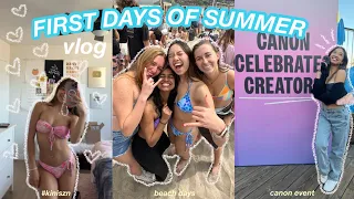 FIRST DAYS OF SUMMER 2023 VLOG | beach days, canon event, & more!!!