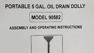 Harbor Freight 5 gal. portable oil drain dolly