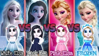 White Elsa 🤍 vs Black Elsa 🖤 Pink Elsa 🩷 vs Frozen 🩵 Makeover My Talking Angela 2 💥❤️