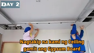 Day2 Ceiling installation gamit Gypsum board with covelight/Kulotz Nacua tv