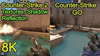 Counter-Strike GO vs Counter-Strike 2 Reflection, Texutre, Shadow Comparison in (8K Process)