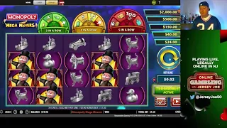 Monopoly Mega Movers w/ mini BONUS slot machine LIVE [Online Gambling with Jersey Joe # 16]