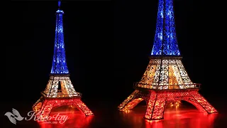 Cách làm tháp Eiffel bằng tăm tre có gắn LED