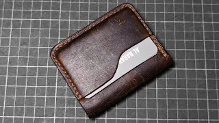 Making a minimalist leather wallet. Asmr