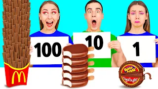 100 खाद्य परतें चुनौती #5 BooBoom Challenge