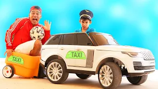 Jason pretend play share taxi for kids