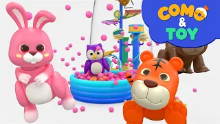 Como | Rolling Tower Ball Pit Show 2 | Learn colors and words | Cartoon video for kids