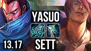 YASUO vs SETT (TOP) | 13/0/3, 8 solo kills, 2.0M mastery, Legendary | EUW Master | 13.17