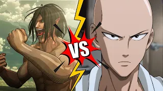 Saitama VS Eren Yeager || one punch man vs Attack on Titan || #aot #saitama