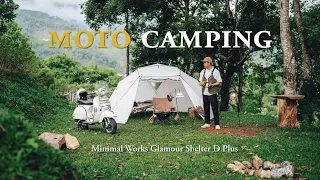 MOTO CAMPING with Vespa PX125 | Minimal Works Glamour Shelter | The Hunting Rat, Chiang Mai
