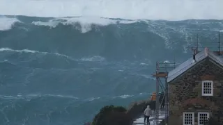 Massive waves off the coast of Cape Cornwall