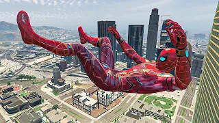 GTA 5 - Iron Spider-Man Jumps/Fails - Funny Ragdolls (Euphoria Physics) Ep.184
