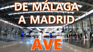 AVE, TREN DE ALTA VELOCIDAD ESPAÑOLA / DE MÁLAGA A MADRID 2023 / 4K