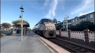 Hornshow from Coaster 3002! F59PHI leads Coaster train at Carlsbad Village!