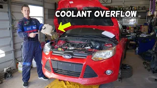 FORD FOCUS MK3 COOLANT OVERFLOW TANK RESERVOIR REPLACEMENT REMOVAL