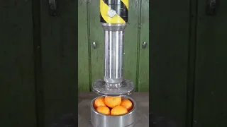 Hydraulic press VS oranges 🍊#hydraulic press