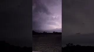 Intense storm structure with this monster tornado-producing supercell after dark in Oklahoma!