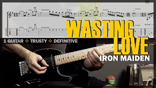 Wasting Love | Guitar Cover Tab | Harmonizer Solo Lesson | Backing Track with Vocals 🎸 IRON MAIDEN