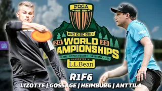 2023 PDGA Disc Golf World Championships | R1F6 FEATURE | Lizotte, Gossage, Heimburg, Anttila