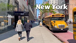 Walking Billionaires Row NYC - USA Streets Tour - New York City 4k Walk