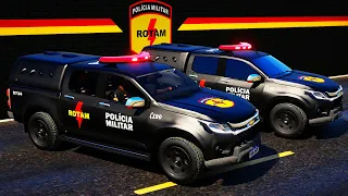 ASSALTANTES EM FUGA SÃO SURPREENDIDOS PELA ROTAM PMGO | GTA V POLICIAL (LSPDFR)