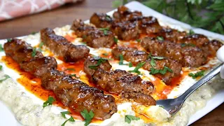 Cooking an EASY and FAST Kofta Kebab recipe in a very creative Turkish way! DELICIOUS!