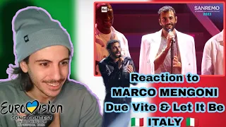 Reaction to ITALY 🇮🇹 Marco Mengoni - Due Vite & Let It Be | SANREMO 2023 | Eurovision 2023 | Italia