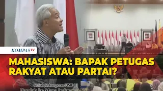 Respons Ganjar Saat Ditanya Mahasiswa UI: Petugas Rakyat atau Petugas Partai?