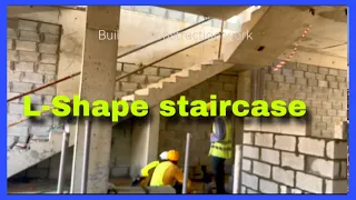 construction of L- shape straight staircase | sidi design details #construction #building