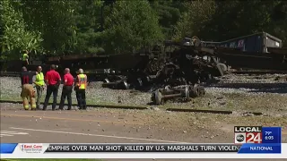 Part of train derails after crash on Poplar Pike in Germantown