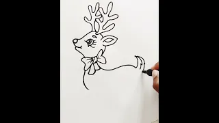 reindeer Christmas drawing : 2 #shorts #christmas #howtodraw #reindeer