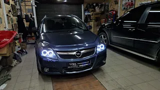 Opel Vectra. Замена линз в фарах Depo на BI-LED двухчиповые Aozoom A4+, замена ангельских глазок.