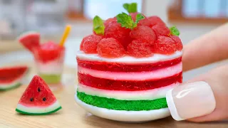 🍉 How To Make Tasty Watermelon Jelly Cake for Summer Hot Day in Miniature Kitchen with Mini Yummy🍉