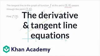 The derivative & tangent line equations | Derivatives introduction | AP Calculus AB | Khan Academy