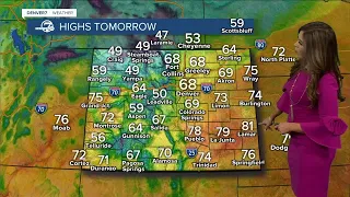 Warmer with a few storms in Denver Friday evening