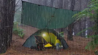 KAMPEREN bij ZWARE REGEN met TENT en TARP