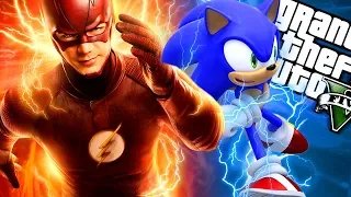 SONIC and FLASH become BEST FRIENDS MOD (GTA 5 PC Mods Gameplay)