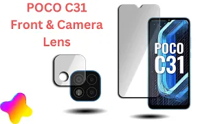 POCO C31 Front And Camera Tempered Glass Screen Protector How to Apply Tempered Glass