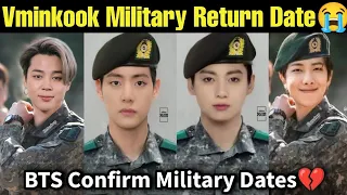 Vminkook RM Military Return Date 😭 Bighit Confirm Military Dates 💔 #bts #military #vmin #vminkook #v