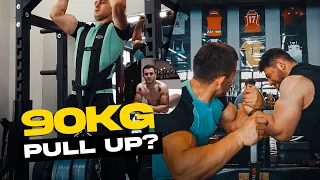 Irakli Zirakashvili Heavy Workout - 90kg PULL-UP? [with eng subtitles]