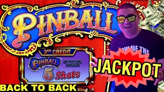 ✦2 HANDPAY JACKPOTS✦ On High Limit PINBALL & Double Gold 3 Reel Slot Machines | Back To Back Bonus