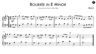 Johann Sebastian Bach - Bourrée in E minor (Score-Video)