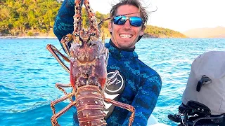 Catch Clean Cook HUGE Lobster! Living on A Sailboat FULL-TIME in the CARIBBEAN!