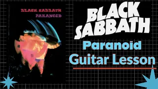 Paranoid Black Sabbath Guitar Lesson - Riffs/Chords/Fills