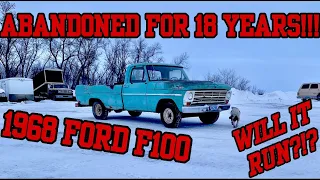 1968 Ford F100 with a STUCK Engine! Abandoned for 18 Years! Will it Run?!?