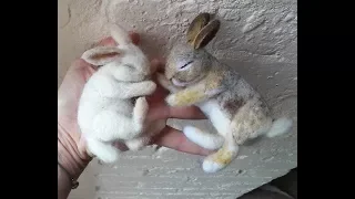 DIY Sleeping needle felting Wild Bunny  Rabbit - The Wishing Shed- asmr