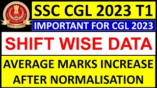 SSC CGL 2023 Tier 1 Shift Wise Data Analysis |Average Marks increase after Normalisation | PMYT