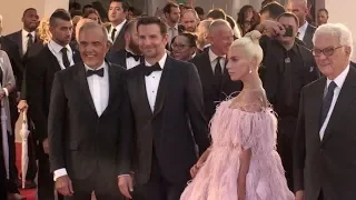 Bradley Cooper and Lady Gaga on the red carpet for the Premiere of A Star is Born at the Venice Film