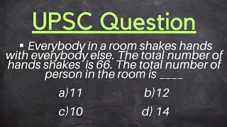 MCQ Question : If total number of hand shakes is 66.  @mannamathe